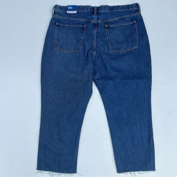 NEW! Old Navy high-rise slouchy crop jean raw hem button front 5-pocket style - Picture 4 of 13